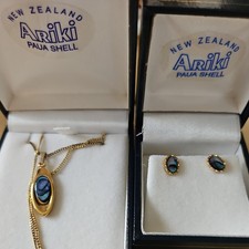 Paua Shell Necklace & earrings