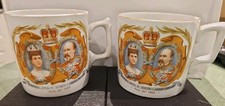 2 x Edward VII & Queen Alexandra Coronation Mugs 1902 In Good Condition