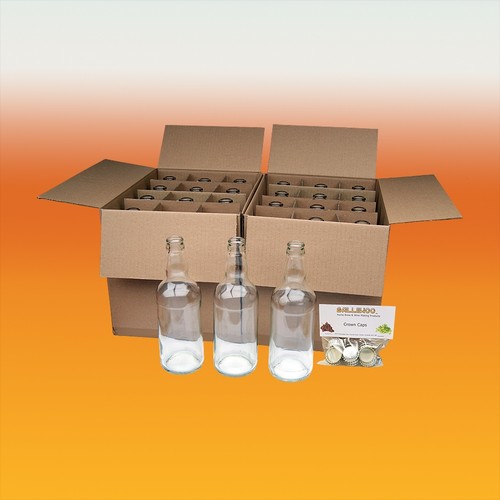 Clear glass beer bottles - glass, with