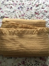 Vintage Somacel Sand Pure Wool Cellular Blanket 85” x 96”