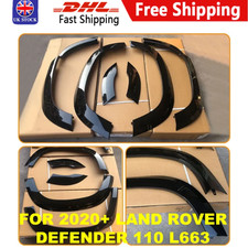 WHEEL ARCH KIT FOR LAND ROVER DEFENDER 110 L663 2020+ GLOSS BLACK WIDE BODY UK