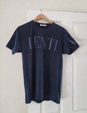 Valentino Designer Men’s Navy Blue Logo T-shirt Top - Size M