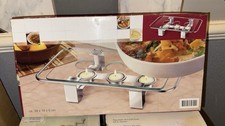Brand New Candle Food Heater Warmer. White & Silver…..
