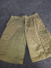 MENS PRIMARK CARGO GREEN SHORTS SIZE 28 WAIST