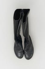ECCO Black Leather Zip Wedge