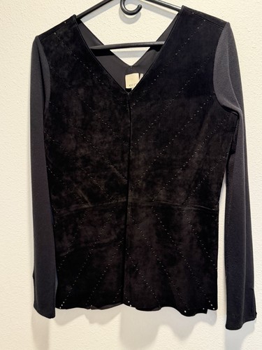 Ecru black suede 100 leather - suede,