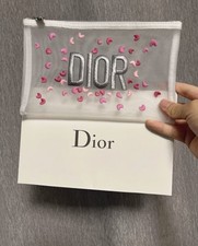 GENUINE Dior Petal Embroidery Mesh Makeup Bag VIP GIFT BeautyCounter Limited