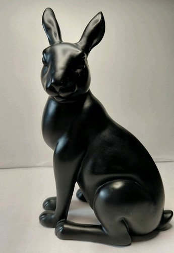 Hare figurine black - black, matt