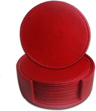 PU Leather 6PCS Round Coaster
