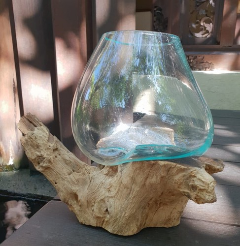 Molten glass vase - glass,