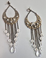 Vintage Chandelier Earrings Bronze Tone Dangle Bohemian Gypsy Princess