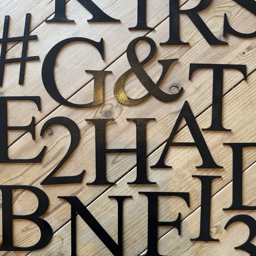 Black metal letter signs - metal,