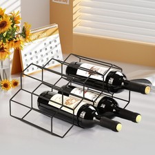 7 Bottle Free Standing Wine Rack Small Metal 2-Tier Wine Stand For Countertop
