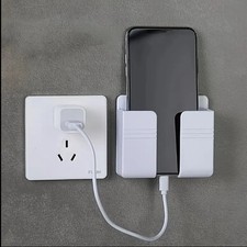 1pc Wall-mounted phone Storage Rack Holder Smartphone usb i phone samsung white