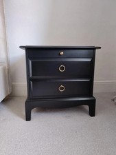 Upcycled Stag Minstrel Bedside Tables Mid Century Black Gold by Danny Kay Design