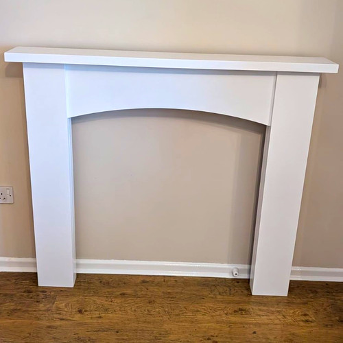 White wooden fireplace - white,