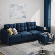 3 Seater Sectional Dark Blue