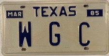 Vanity WGC license plate