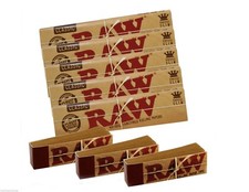 5 RAW CLASSIC Kingsize Slim Rolling Papers & 3 Raw Tips -Authentic UK Stock