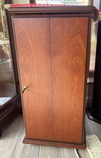 Wooden DVD/CD Rotating Storage Cabinet Folding Doors Oak ? Shelves Retro