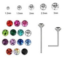 1x Nose Stud 925 Silver -