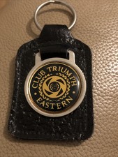 Vintage Club Triumph Eastern Enamel & Leather Keyring