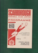 SCARBOROUGH v BRIDLINGTON TRINITY 1966 F.A. CUP 1st QUALIFYING ROUND GOOD COND.