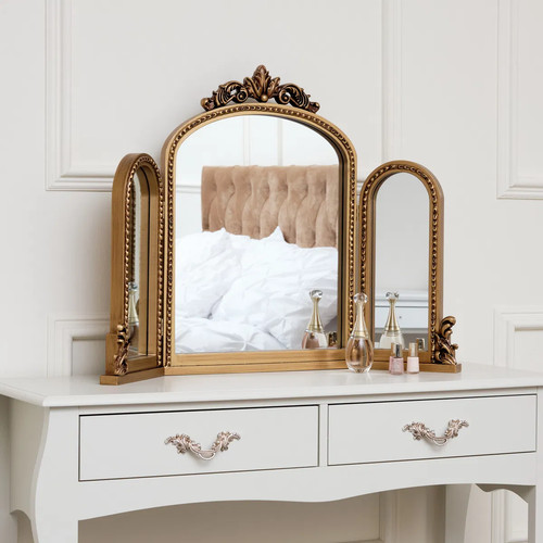 Gold ornate arched - ornate, triple