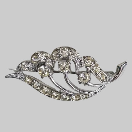 Vintage silver tone leaf - silver-tone,