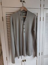 **Designer Armand Basi silk/cotton pale olive green buttoned mens top - size M**