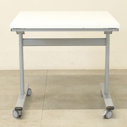 White 750mm flip top table - white,