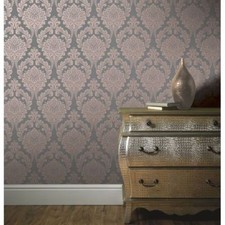 Arthouse Exclusive Astoria Smooth Damask Pattern Shimmer Metallic Wallpaper
