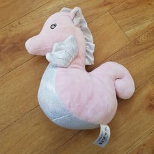 Sainsburys Seahorse Pink Plush Soft Toy Stuffed Animal Nautical Fish 10 Inch 