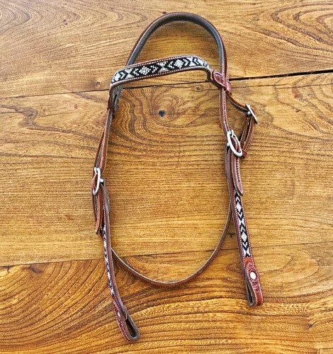 Western leather horse bridle - leather,