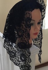 Vintage Black Lace Scarf Head