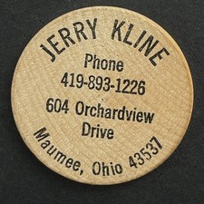 Maumee, Ohio Wooden Nickel Old