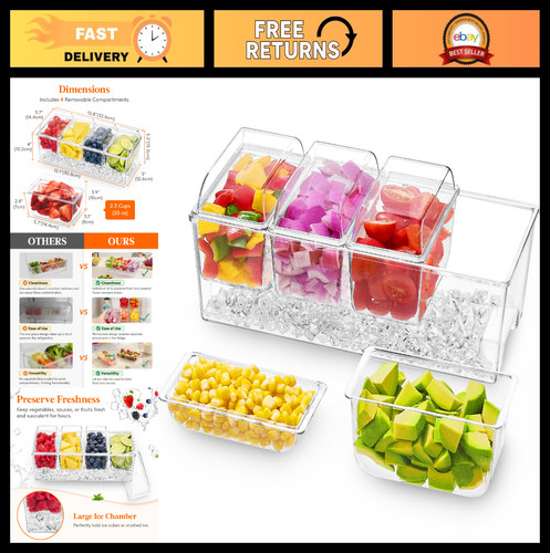Ice chilled condiment caddy - ice,