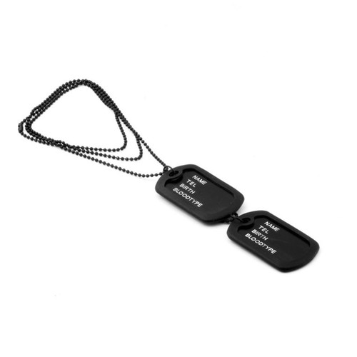 Black military dog - black, tag