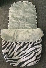 My Babiie Zebra Print Black And Grey Fur Lined Pram /Pushchair Liner ACC2