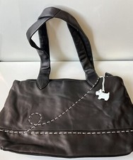 Radley Large Black Leather Grab Handbag With Dog Tag