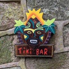 Wooden tiki bar sign - wooden,