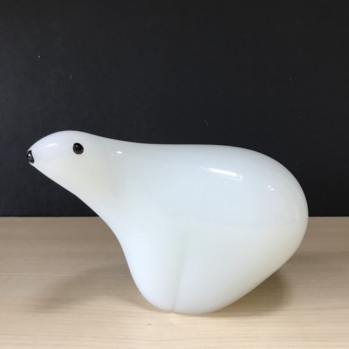 Vintage glass polar bear - glass,