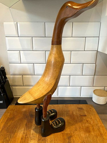 Hand carved wooden - carved, duck