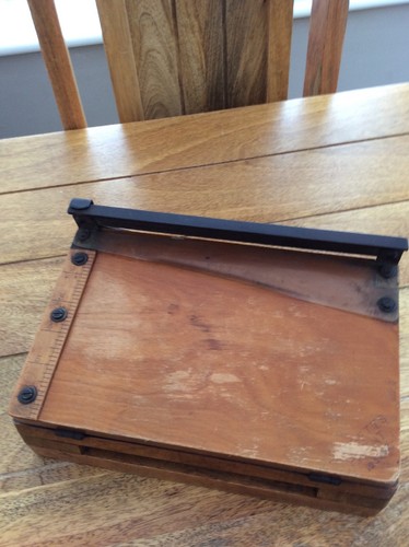 Vintage wooden small - wooden, paper