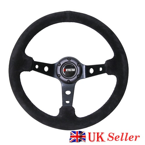 350mm black suede steering - 350mm,