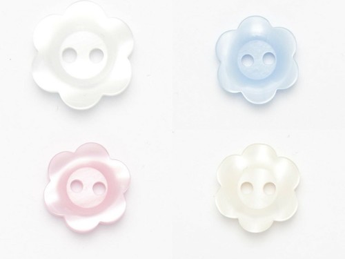 Flower pearly buttons - pearly, baby