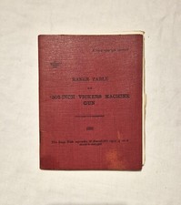 Original WW2 British Army Range Table for .303 Vickers Machine Gun 1931 Manual