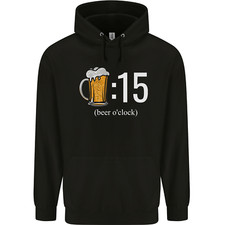 Beer O'Clock Funny Alcohol Mens 80% Cotton Hoodie