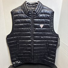 GUESS Men's Black Puffer Vest