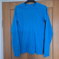 New Ladies Sweaty Betty Blue Top Size L 12. Long Sleeve Running Gym Base Layer